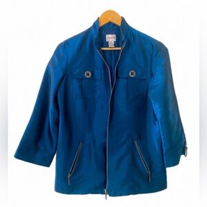 Vintage Chico’s Blue Metallic Blazer, Size 0